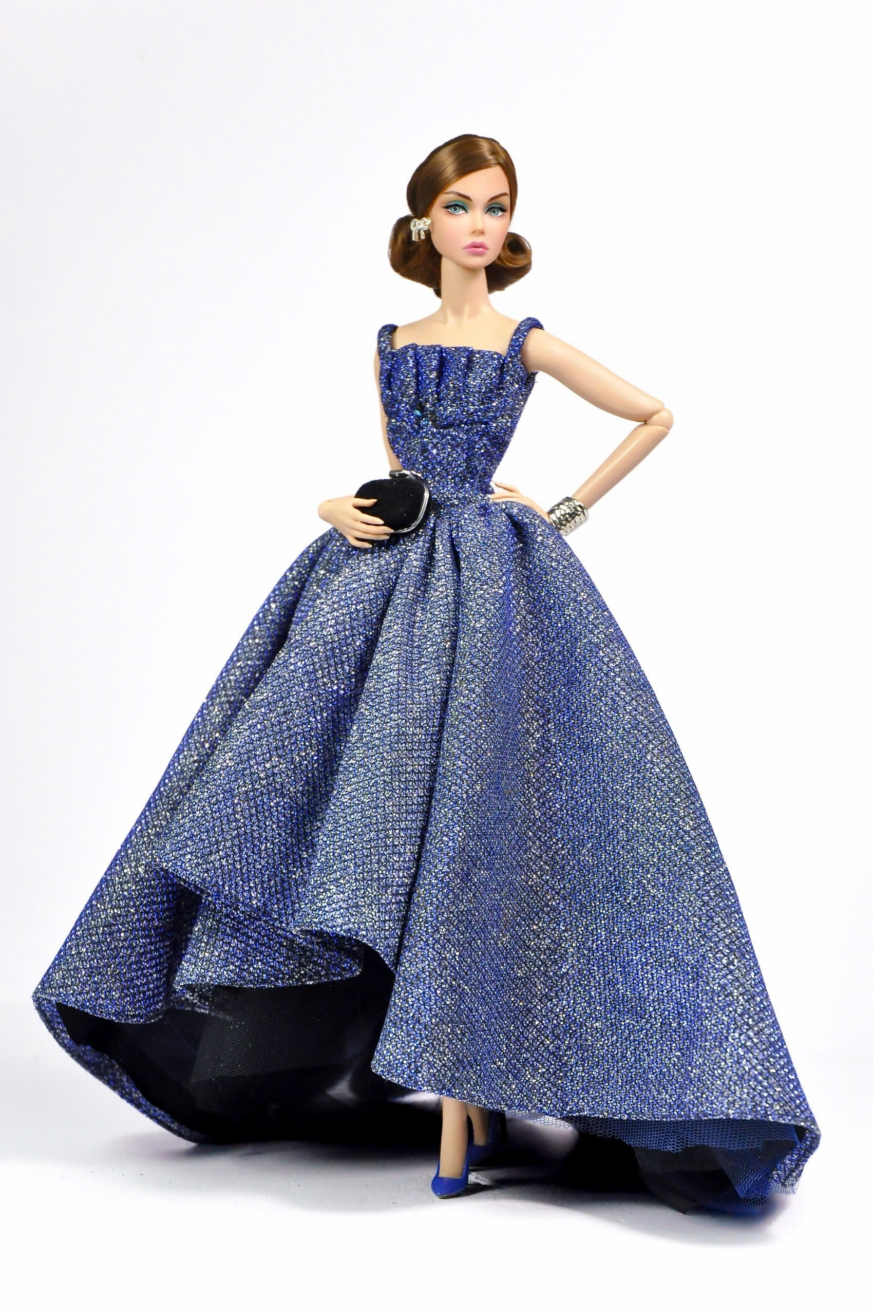 Midnight Blue Sparkle Ball Gown – High-Low Dress for Fashion Royalty