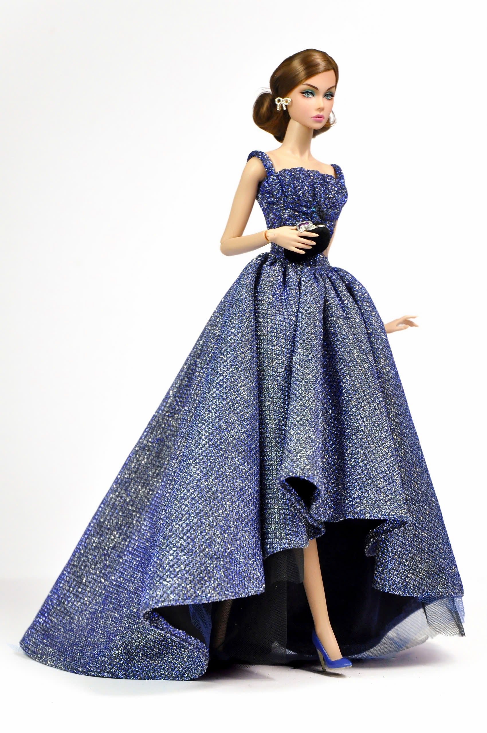 Midnight Blue Sparkle Ball Gown – High-Low Dress for Fashion Royalty