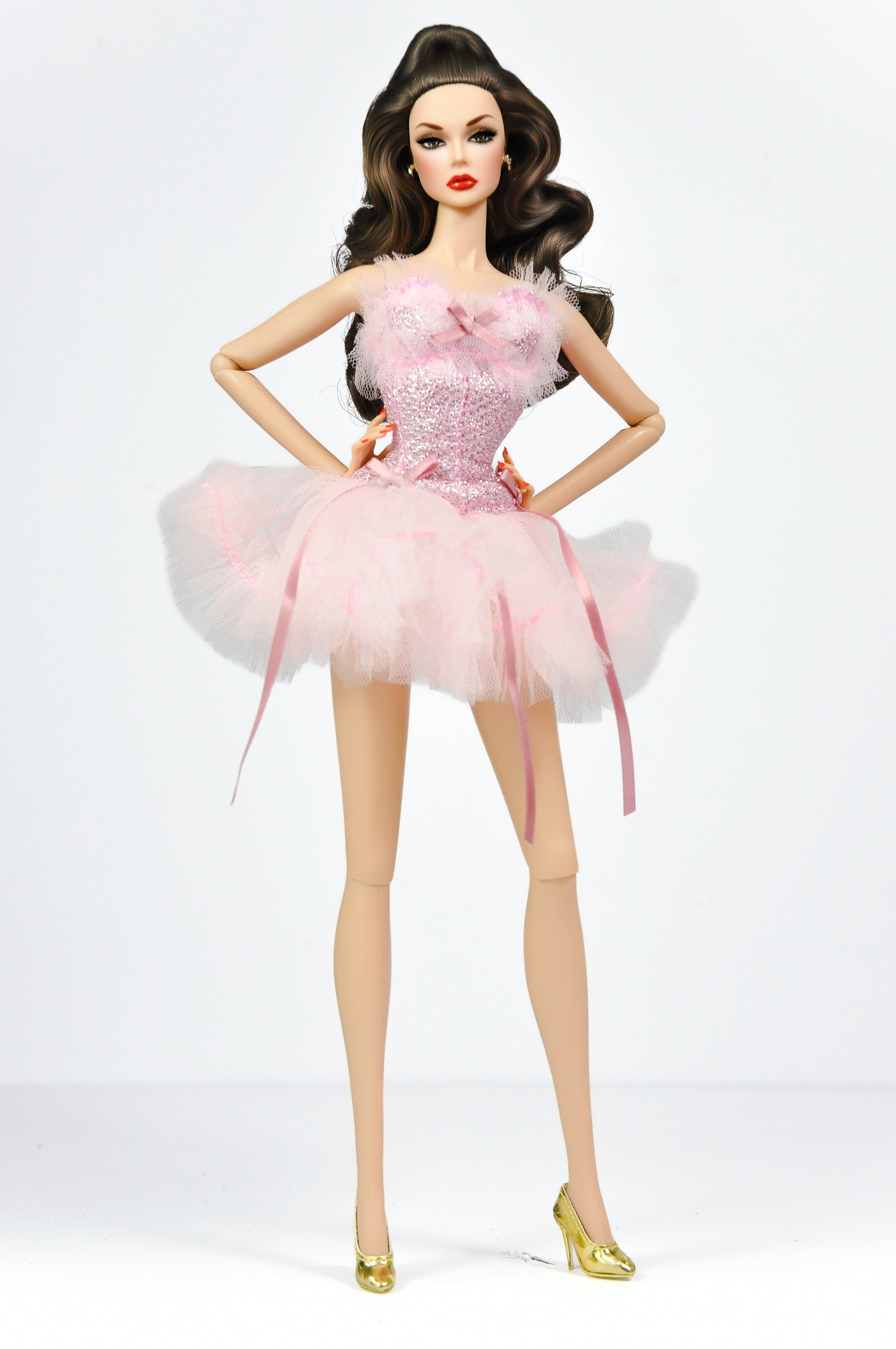 OOAK | Pink Ballerina Couture Outfit for Fashion Royalty Dolls