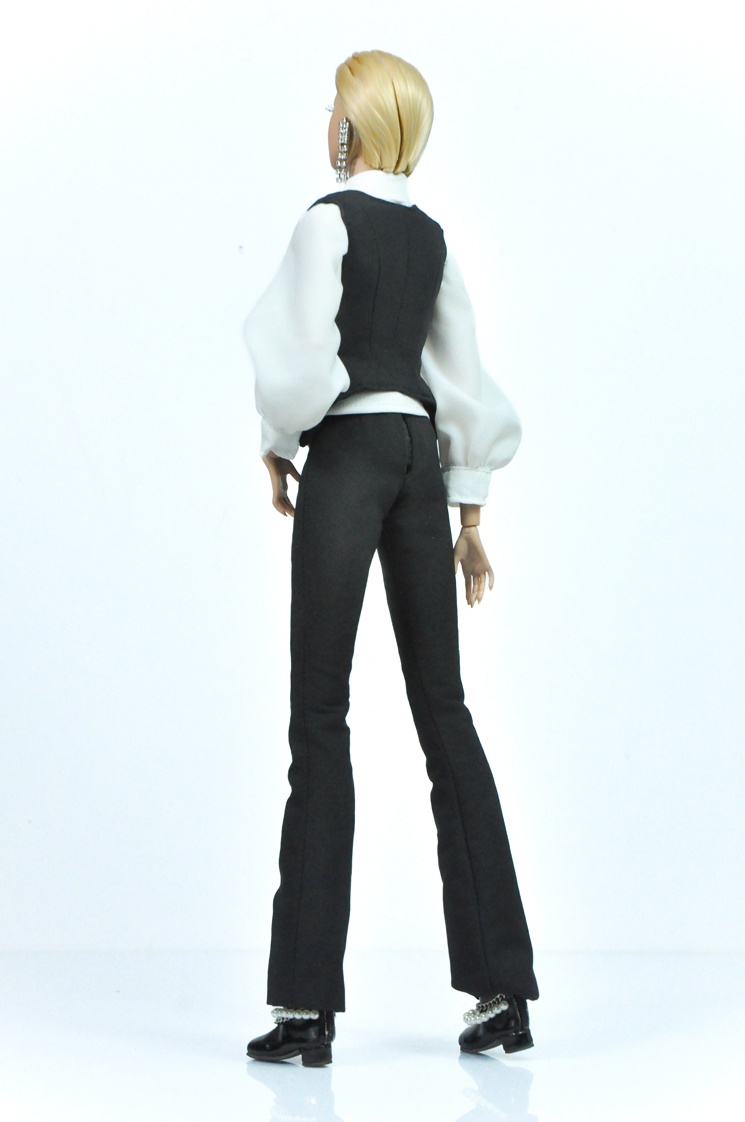 OOAK | "Business Attire" - White blouse, sleek pants with bustier waistcoat for Fashion Royalty & NU FACE