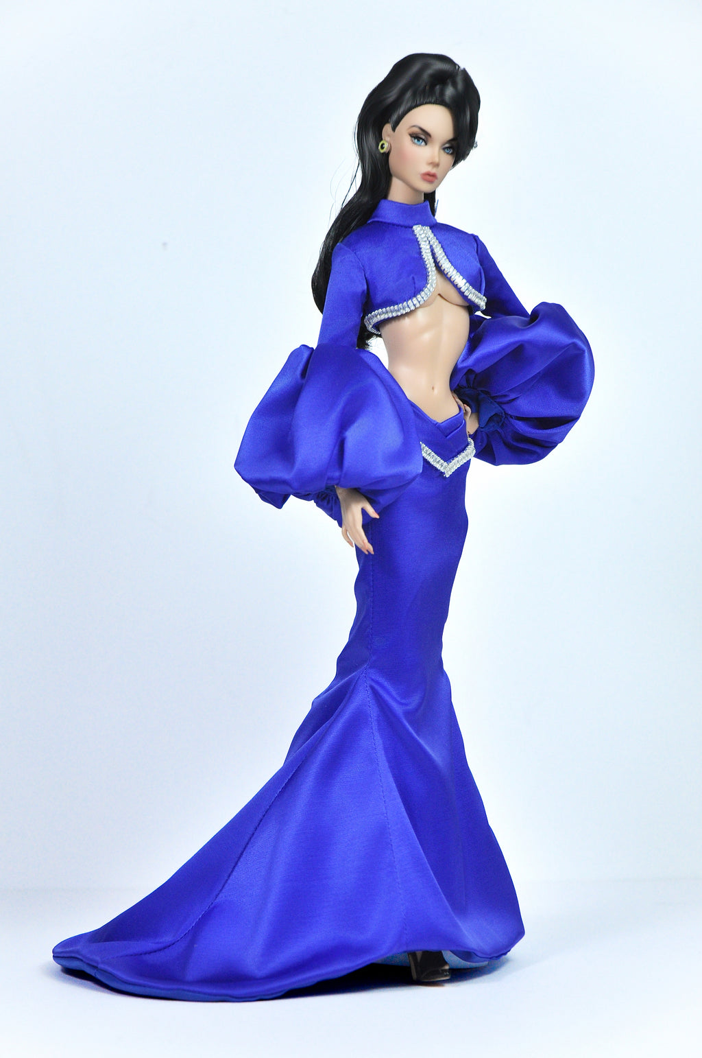 OOAK | Royal Entrance | Royal blue 2-piece-evening outfit for Fashion Royalty & NU FACE doll