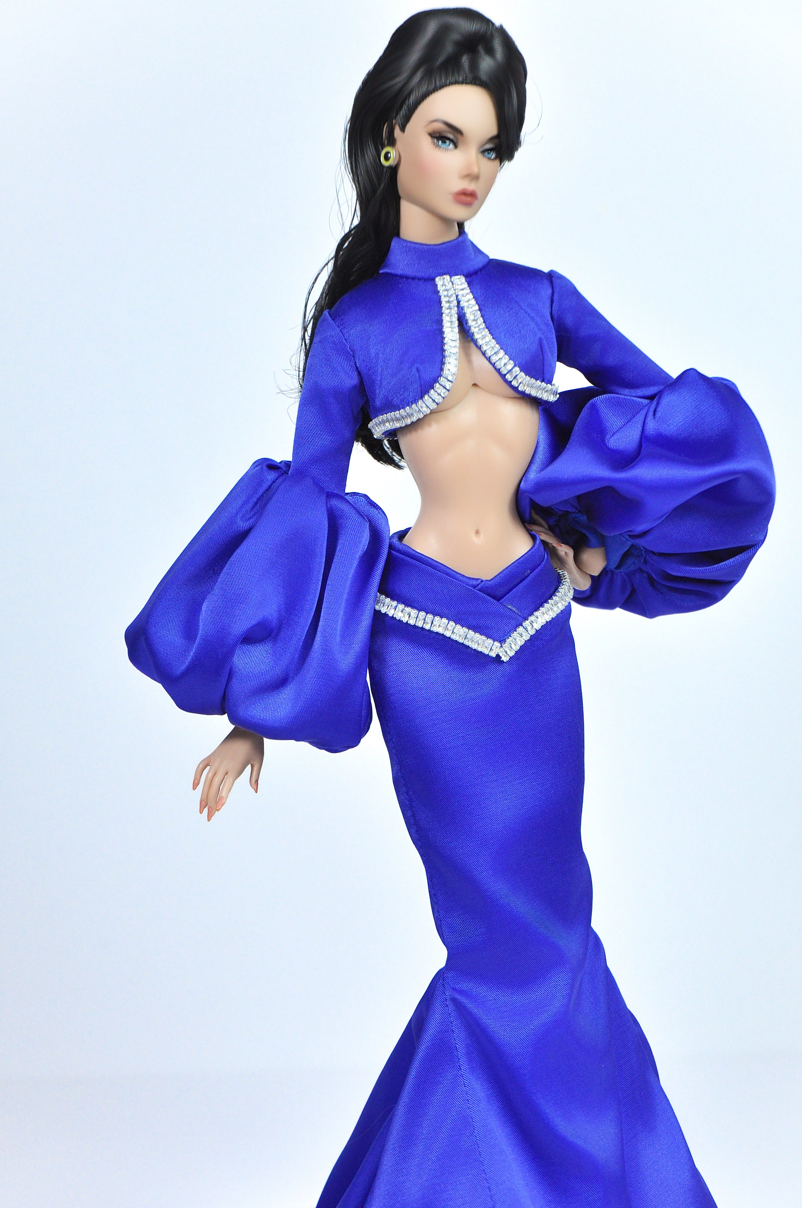 OOAK | Royal Entrance | Royal blue 2-piece-evening outfit for Fashion Royalty & NU FACE doll