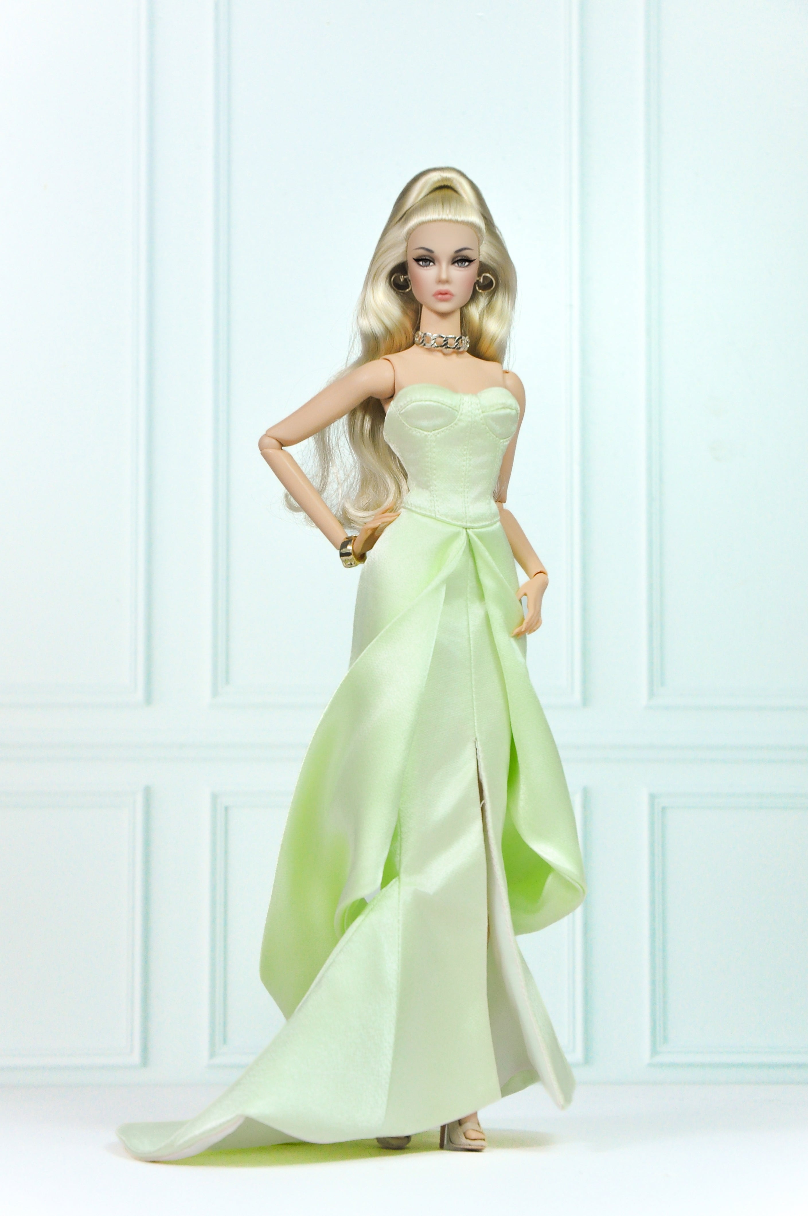 OOAK | Celadon Goddess – Fashion Royalty 6.0 doll clothes Evening Gown