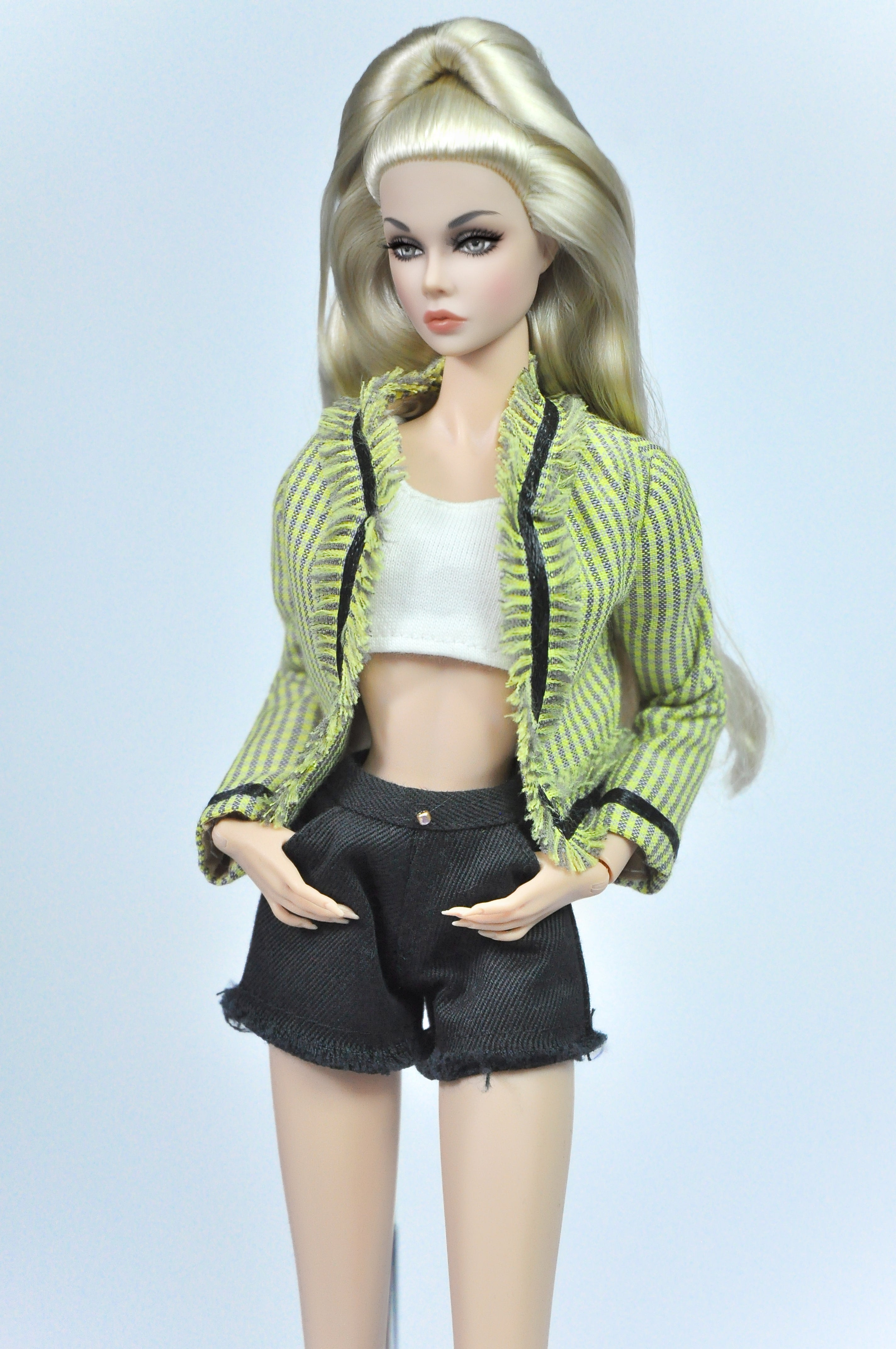 Handmade Fashion Doll Clothes – Limited Clearance Collection - Check Jacket (full outfit)
