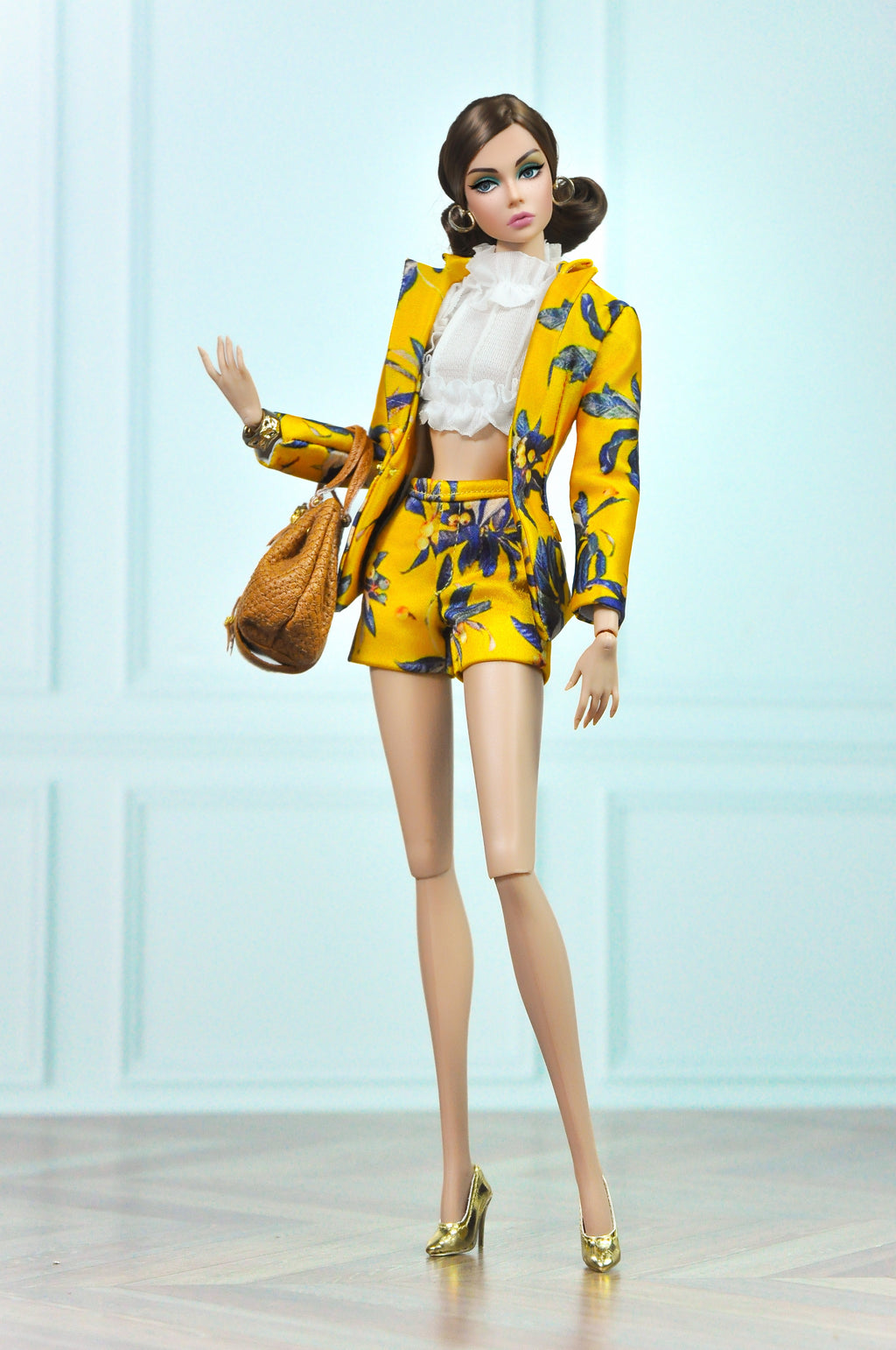 OOAK | Lemon Bloom Power Suit – Handmade Fashion Royalty 6.0 Doll Clothes Set