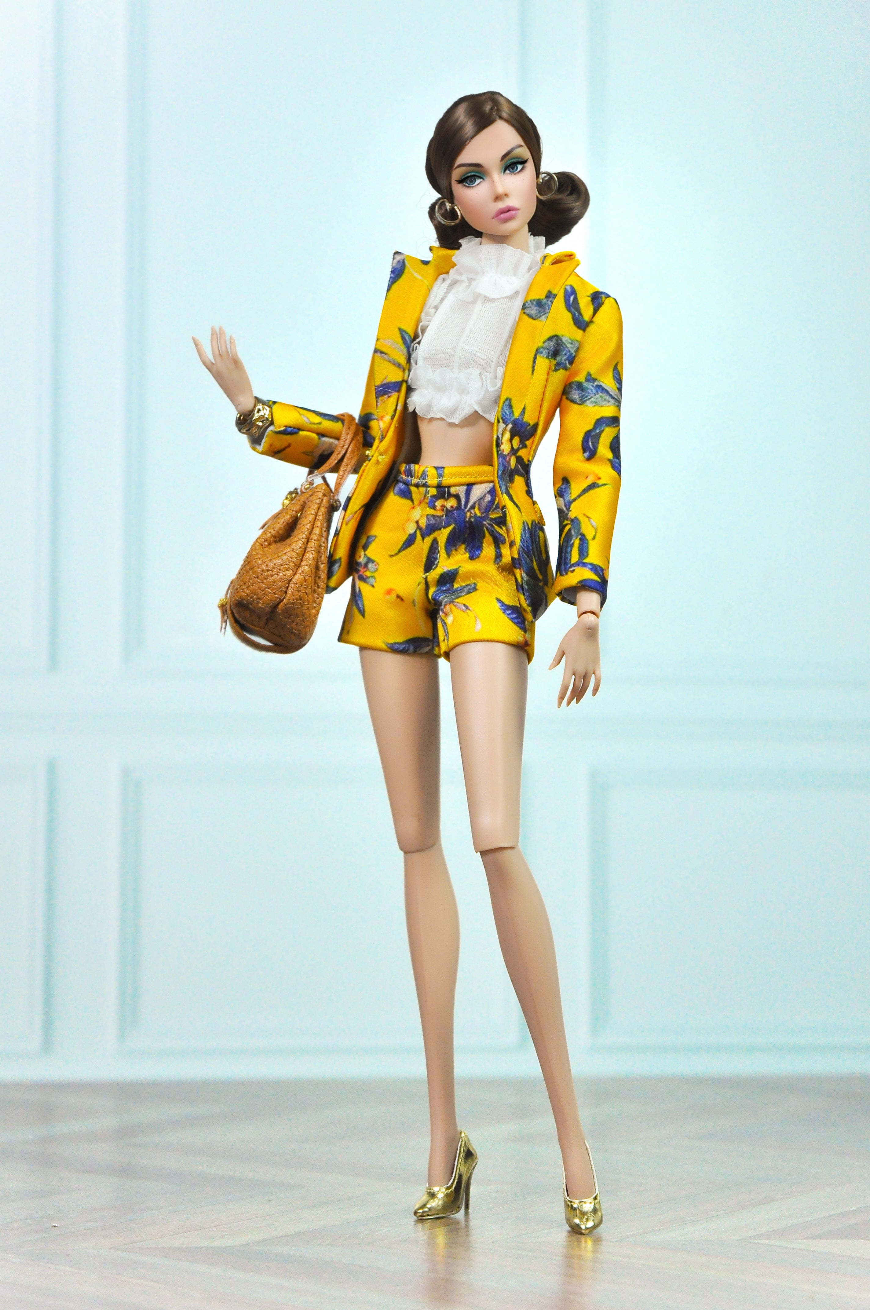 OOAK | Lemon Bloom Power Suit – Handmade Fashion Royalty 6.0 Doll Clothes Set