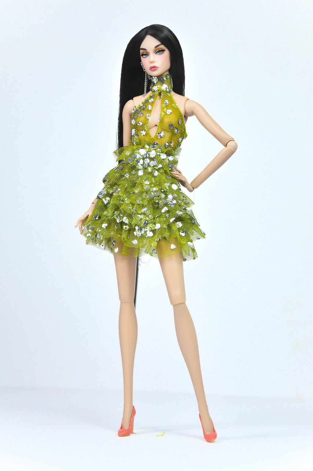 BASIC | Chartreuse Sparkle Mini Dress – Fashion Royalty 6.0 / NU Face