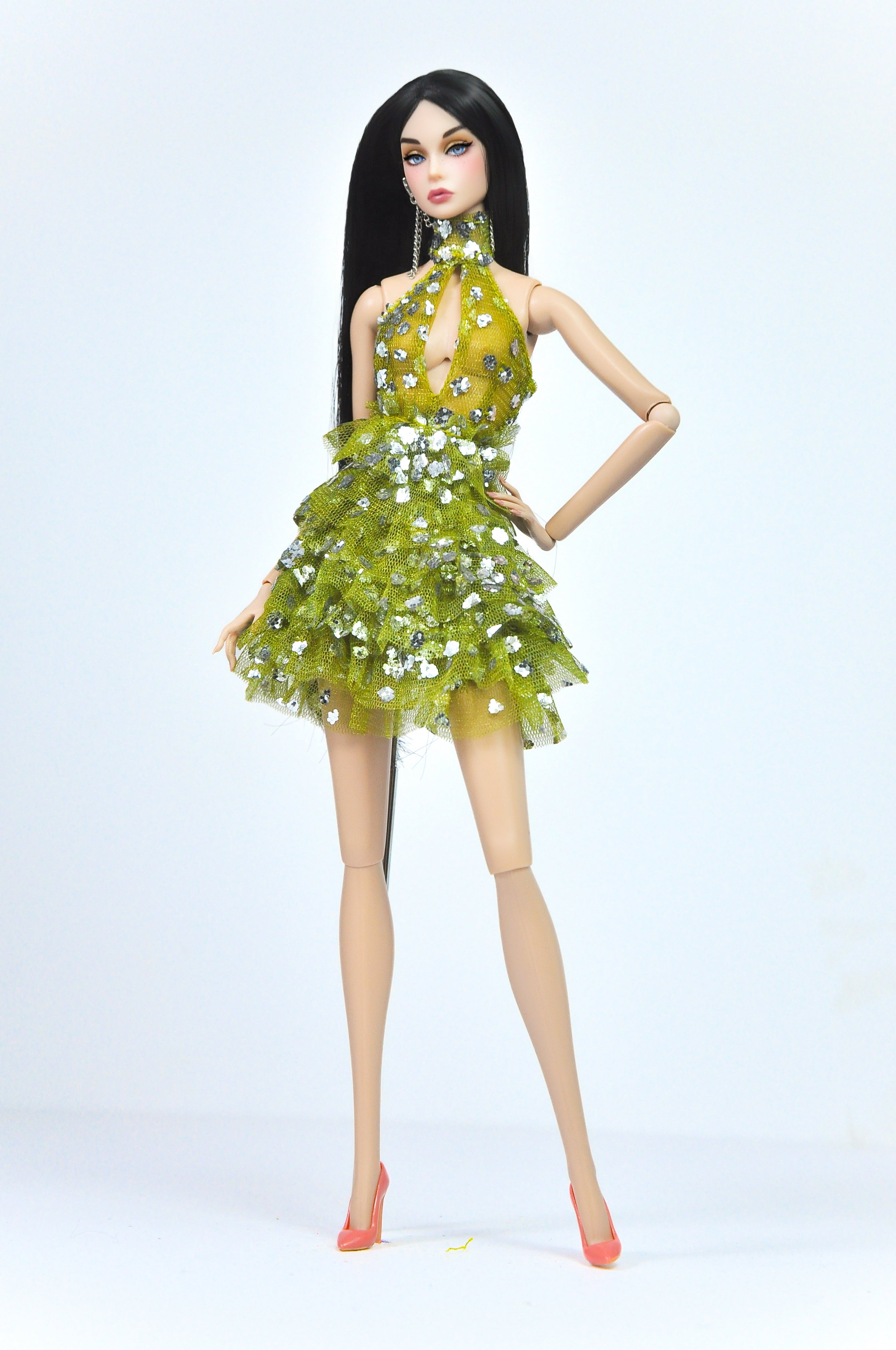 BASIC | Chartreuse Sparkle Mini Dress – Fashion Royalty 6.0 / NU Face