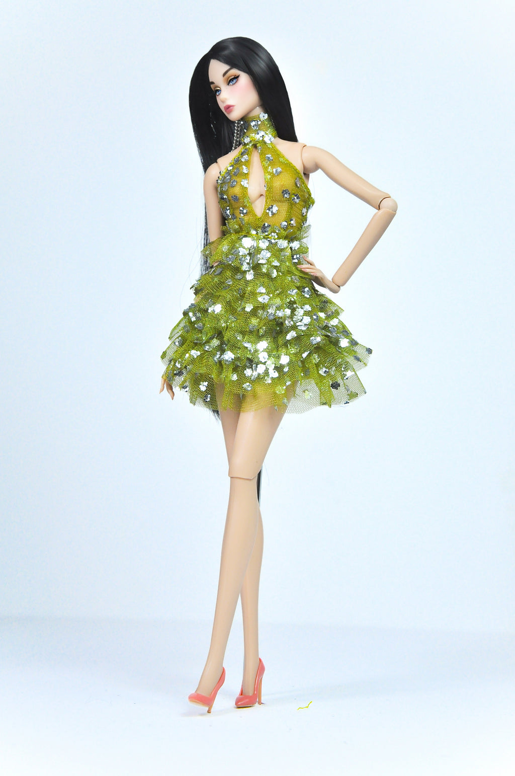 BASIC | Chartreuse Sparkle Mini Dress – Fashion Royalty 6.0 / NU Face