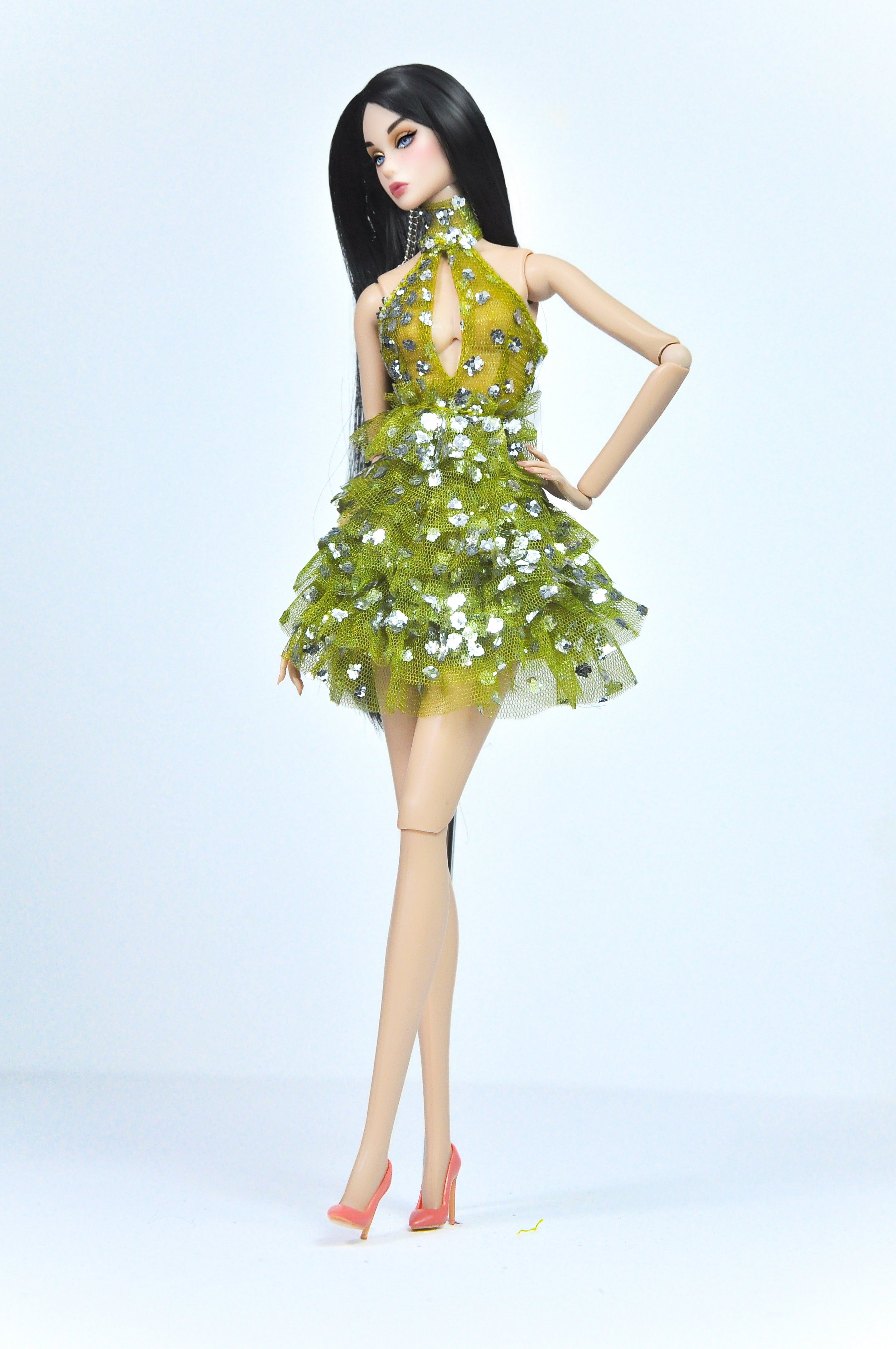 BASIC | Chartreuse Sparkle Mini Dress – Fashion Royalty 6.0 / NU Face