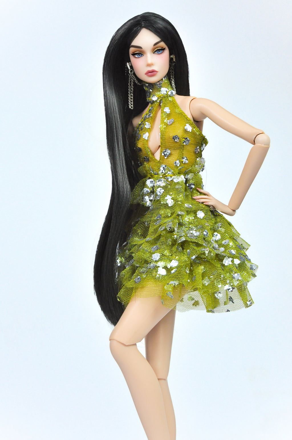 BASIC | Chartreuse Sparkle Mini Dress – Fashion Royalty 6.0 / NU Face