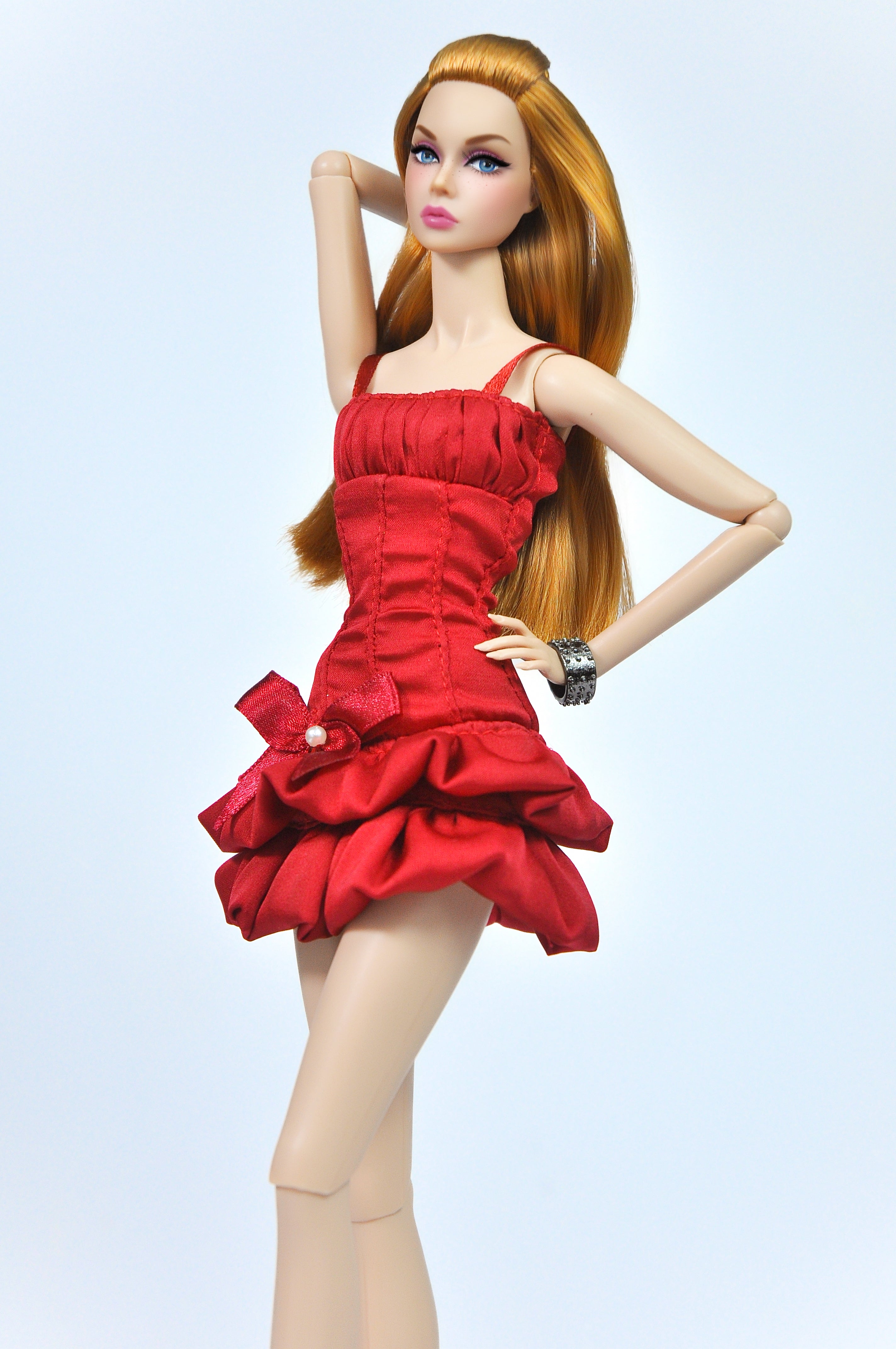 BASIC | Crimson Ruffle Mini Dress – Fashion Royalty 6.0 / NU Face