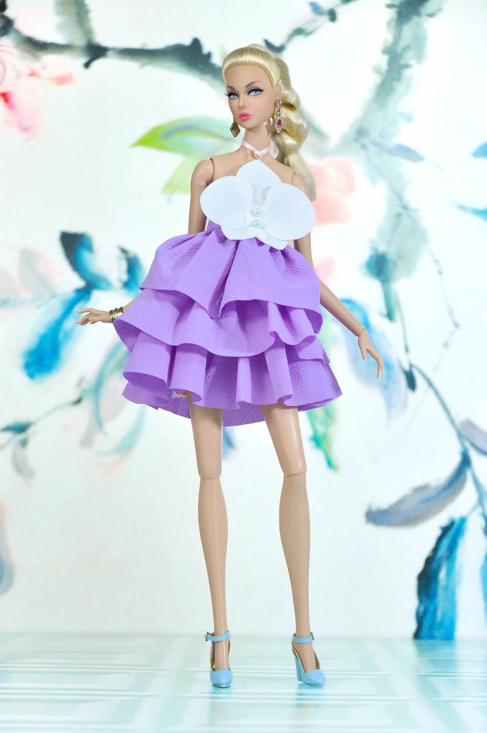 BASIC | Orchid Ruffle dress for Fashion Royalty FR 6.0 & NU FACE doll