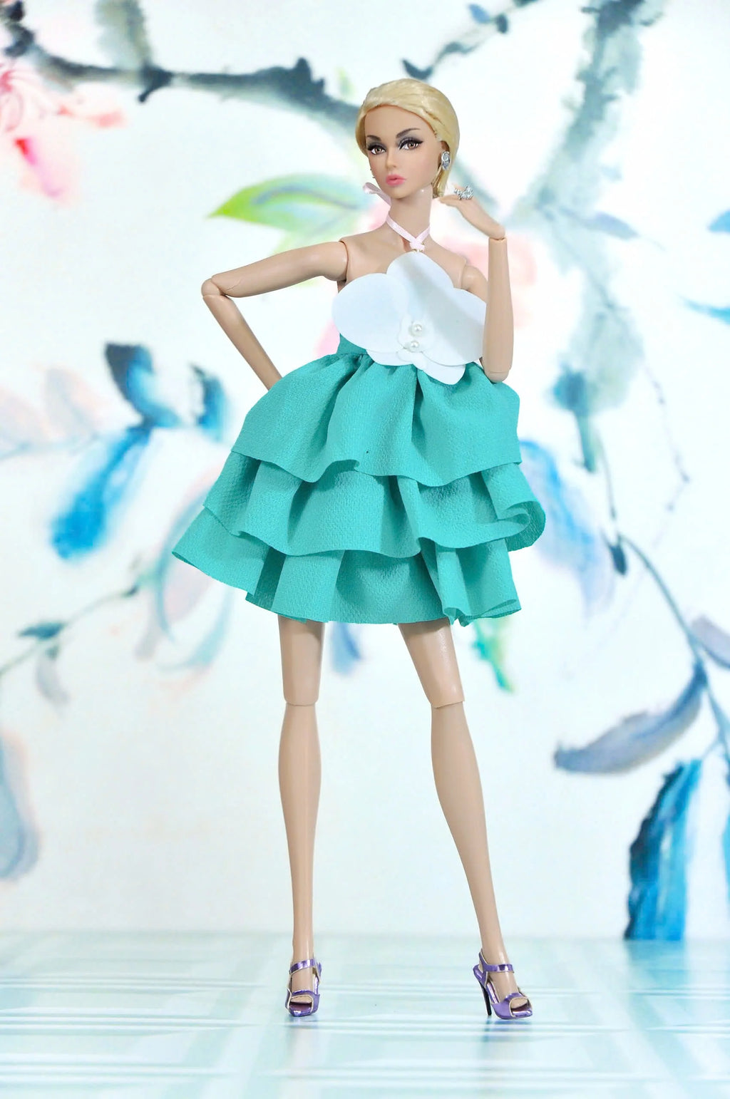 BASIC | Orchid Ruffle dress for Fashion Royalty FR 6.0 & NU FACE doll